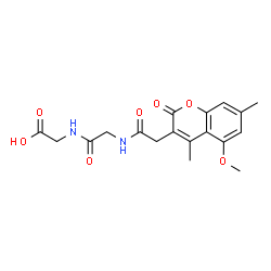 ChemSpider 2D Image | N-[(5-Methoxy-4,7-dimethyl-2-oxo-2H-chromen-3-yl)acetyl]glycylglycine | C18H20N2O7