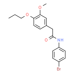 ChemSpider 2D Image | N-(4-Bromophenyl)-2-(3-methoxy-4-propoxyphenyl)acetamide | C18H20BrNO3