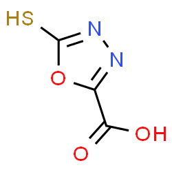 ChemSpider 2D Image | 5-Thioxo-4,5-dihydro-1,3,4-oxadiazole-2-carboxylic acid | C3H2N2O3S
