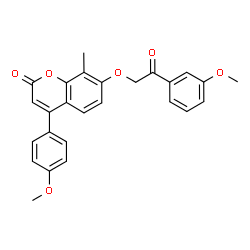ChemSpider 2D Image | 4-(4-Methoxyphenyl)-7-[2-(3-methoxyphenyl)-2-oxoethoxy]-8-methyl-2H-chromen-2-one | C26H22O6