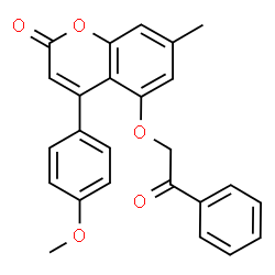 ChemSpider 2D Image | 4-(4-Methoxyphenyl)-7-methyl-5-(2-oxo-2-phenylethoxy)-2H-chromen-2-one | C25H20O5