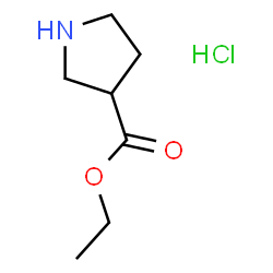 ChemSpider 2D Image | ethyl pyrrolidine-3-carboxylate hydrochloride | C7H14ClNO2