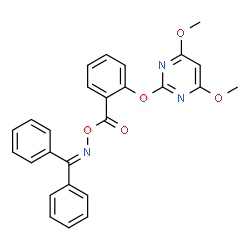 ChemSpider 2D Image | {2-[(4,6-Dimethoxy-2-pyrimidinyl)oxy]phenyl}{[(diphenylmethylene)amino]oxy}methanone | C26H21N3O5