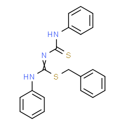 ChemSpider 2D Image | Benzyl N-phenyl-N'-(phenylcarbamothioyl)carbamimidothioate | C21H19N3S2