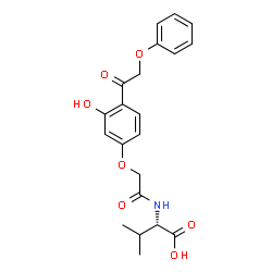 ChemSpider 2D Image | N-{[3-Hydroxy-4-(phenoxyacetyl)phenoxy]acetyl}-L-valine | C21H23NO7