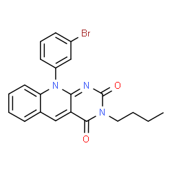 ChemSpider 2D Image | 10-(3-Bromophenyl)-3-butylpyrimido[4,5-b]quinoline-2,4(3H,10H)-dione | C21H18BrN3O2