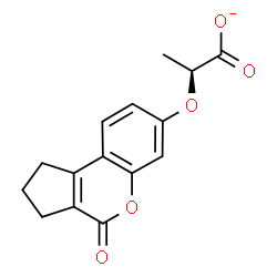 ChemSpider 2D Image | (2S)-2-[(4-Oxo-1,2,3,4-tetrahydrocyclopenta[c]chromen-7-yl)oxy]propanoate | C15H13O5