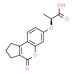 ChemSpider 2D Image | (2S)-2-[(4-Oxo-1,2,3,4-tetrahydrocyclopenta[c]chromen-7-yl)oxy]propanoic acid | C15H14O5