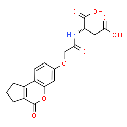 ChemSpider 2D Image | N-{[(4-Oxo-1,2,3,4-tetrahydrocyclopenta[c]chromen-7-yl)oxy]acetyl}-L-aspartic acid | C18H17NO8