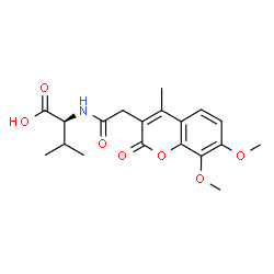 ChemSpider 2D Image | N-[(7,8-Dimethoxy-4-methyl-2-oxo-2H-chromen-3-yl)acetyl]-L-valine | C19H23NO7