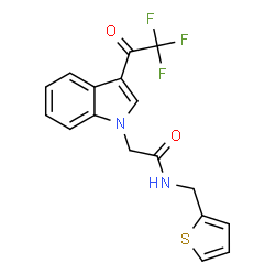 ChemSpider 2D Image | N-(2-Thienylmethyl)-2-[3-(trifluoroacetyl)-1H-indol-1-yl]acetamide | C17H13F3N2O2S