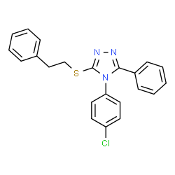 ChemSpider 2D Image | 4-(4-Chlorophenyl)-3-phenyl-5-[(2-phenylethyl)sulfanyl]-4H-1,2,4-triazole | C22H18ClN3S