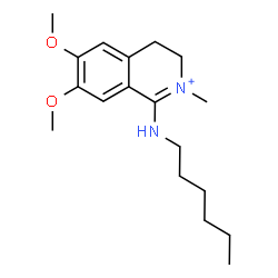ChemSpider 2D Image | 1-(Hexylamino)-6,7-dimethoxy-2-methyl-3,4-dihydroisoquinolinium | C18H29N2O2