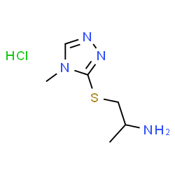 ChemSpider 2D Image | 1-[(4-Methyl-4H-1,2,4-triazol-3-yl)sulfanyl]-2-propanamine hydrochloride (1:1) | C6H13ClN4S