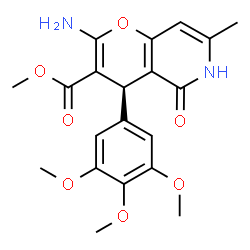 ChemSpider 2D Image | Methyl (4R)-2-amino-7-methyl-5-oxo-4-(3,4,5-trimethoxyphenyl)-5,6-dihydro-4H-pyrano[3,2-c]pyridine-3-carboxylate | C20H22N2O7