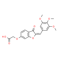 ChemSpider 2D Image | {[(2E)-3-Oxo-2-(3,4,5-trimethoxybenzylidene)-2,3-dihydro-1-benzofuran-6-yl]oxy}acetic acid | C20H18O8