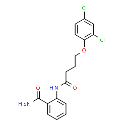 ChemSpider 2D Image | 2-{[4-(2,4-Dichlorophenoxy)butanoyl]amino}benzamide | C17H16Cl2N2O3