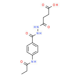 ChemSpider 2D Image | 4-Oxo-4-{2-[4-(propionylamino)benzoyl]hydrazino}butanoic acid | C14H17N3O5