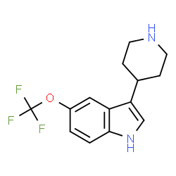 ChemSpider 2D Image | 3-(4-Piperidinyl)-5-(trifluoromethoxy)-1H-indole | C14H15F3N2O
