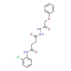 ChemSpider 2D Image | N-(2-Chlorophenyl)-4-oxo-4-[2-(phenoxyacetyl)hydrazino]butanamide | C18H18ClN3O4