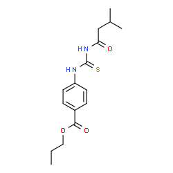 ChemSpider 2D Image | Propyl 4-{[(3-methylbutanoyl)carbamothioyl]amino}benzoate | C16H22N2O3S