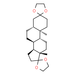 ChemSpider 2D Image | (5'R,8'S,9'R,10'R,13'S,14'S)-10',13'-Dimethyltetradecahydro-2'H-dispiro[1,3-dioxolane-2,17'-cyclopenta[a]phenanthrene-3',2''-[1,3]dioxolane] | C23H36O4
