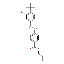 ChemSpider 2D Image | propyl 4-[(3-bromo-4-tert-butylbenzoyl)amino]benzoate | C21H24BrNO3