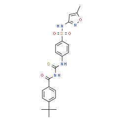 ChemSpider 2D Image | 3-(4-tert-butylbenzoyl)-1-{4-[(5-methyl-1,2-oxazol-3-yl)sulfamoyl]phenyl}thiourea | C22H24N4O4S2