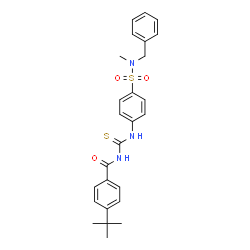 ChemSpider 2D Image | N-({4-[Benzyl(methyl)sulfamoyl]phenyl}carbamothioyl)-4-(2-methyl-2-propanyl)benzamide | C26H29N3O3S2
