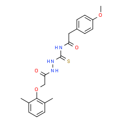ChemSpider 2D Image | N-({2-[(2,6-Dimethylphenoxy)acetyl]hydrazino}carbothioyl)-2-(4-methoxyphenyl)acetamide | C20H23N3O4S