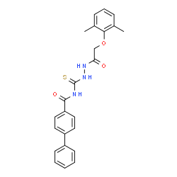 ChemSpider 2D Image | N-({2-[(2,6-Dimethylphenoxy)acetyl]hydrazino}carbothioyl)biphenyl-4-carboxamide | C24H23N3O3S