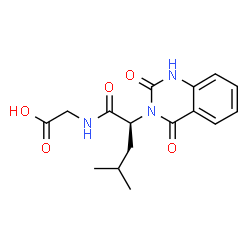 ChemSpider 2D Image | N-[(2S)-2-(2,4-Dioxo-1,4-dihydro-3(2H)-quinazolinyl)-4-methylpentanoyl]glycine | C16H19N3O5