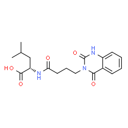 ChemSpider 2D Image | N-[4-(2,4-Dioxo-1,4-dihydro-3(2H)-quinazolinyl)butanoyl]-L-leucine | C18H23N3O5
