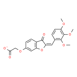 ChemSpider 2D Image | {[(2E)-3-Oxo-2-(2,3,4-trimethoxybenzylidene)-2,3-dihydro-1-benzofuran-6-yl]oxy}acetate | C20H17O8