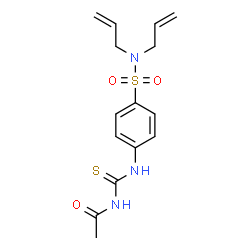 ChemSpider 2D Image | N-{[4-(Diallylsulfamoyl)phenyl]carbamothioyl}acetamide | C15H19N3O3S2
