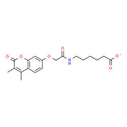 ChemSpider 2D Image | 6-({[(3,4-Dimethyl-2-oxo-2H-chromen-7-yl)oxy]acetyl}amino)hexanoate | C19H22NO6