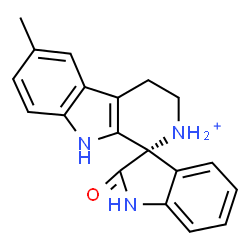ChemSpider 2D Image | (1S)-6-Methyl-2'-oxo-1',2,2',3,4,9-hexahydrospiro[beta-carbolin-2-ium-1,3'-indole] | C19H18N3O