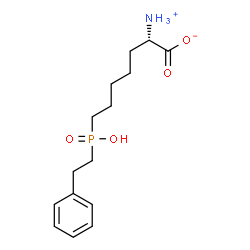 ChemSpider 2D Image | (2S)-2-Ammonio-7-[hydroxy(2-phenylethyl)phosphoryl]heptanoate | C15H24NO4P