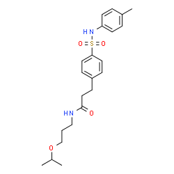 ChemSpider 2D Image | N-(3-Isopropoxypropyl)-3-{4-[(4-methylphenyl)sulfamoyl]phenyl}propanamide | C22H30N2O4S