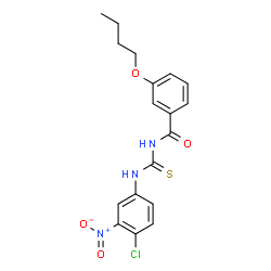 ChemSpider 2D Image | 3-(3-BUTOXYBENZOYL)-1-(4-CHLORO-3-NITROPHENYL)THIOUREA | C18H18ClN3O4S
