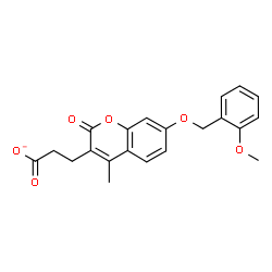 ChemSpider 2D Image | 3-{7-[(2-Methoxybenzyl)oxy]-4-methyl-2-oxo-2H-chromen-3-yl}propanoate | C21H19O6