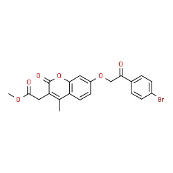 ChemSpider 2D Image | Methyl {7-[2-(4-bromophenyl)-2-oxoethoxy]-4-methyl-2-oxo-2H-chromen-3-yl}acetate | C21H17BrO6