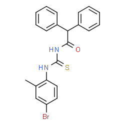 ChemSpider 2D Image | N-[(4-Bromo-2-methylphenyl)carbamothioyl]-2,2-diphenylacetamide | C22H19BrN2OS