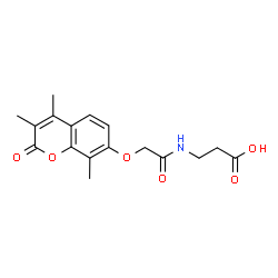 ChemSpider 2D Image | N-{[(3,4,8-Trimethyl-2-oxo-2H-chromen-7-yl)oxy]acetyl}-beta-alanine | C17H19NO6