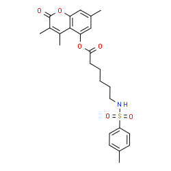 ChemSpider 2D Image | 3,4,7-Trimethyl-2-oxo-2H-chromen-5-yl 6-{[(4-methylphenyl)sulfonyl]amino}hexanoate | C25H29NO6S