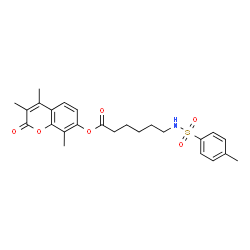 ChemSpider 2D Image | 3,4,8-Trimethyl-2-oxo-2H-chromen-7-yl 6-{[(4-methylphenyl)sulfonyl]amino}hexanoate | C25H29NO6S