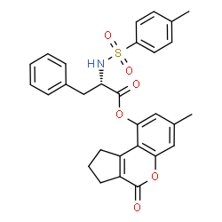 ChemSpider 2D Image | 7-Methyl-4-oxo-1,2,3,4-tetrahydrocyclopenta[c]chromen-9-yl N-[(4-methylphenyl)sulfonyl]-L-phenylalaninate | C29H27NO6S