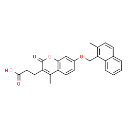 ChemSpider 2D Image | 3-{4-Methyl-7-[(2-methyl-1-naphthyl)methoxy]-2-oxo-2H-chromen-3-yl}propanoic acid | C25H22O5