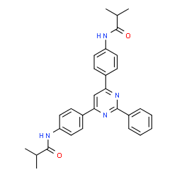ChemSpider 2D Image | N,N'-[(2-Phenyl-4,6-pyrimidinediyl)di-4,1-phenylene]bis(2-methylpropanamide) | C30H30N4O2