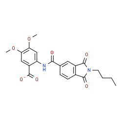 ChemSpider 2D Image | 2-{[(2-Butyl-1,3-dioxo-2,3-dihydro-1H-isoindol-5-yl)carbonyl]amino}-4,5-dimethoxybenzoate | C22H21N2O7